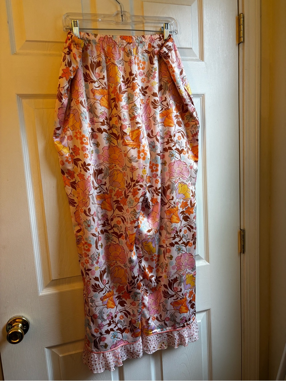 Victoria's Secret Pink Floral Satin Pajama Pants